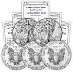 Lot of 5 American Silver Eagle Coins 1 oz