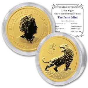 2022 1/20 oz Gold Australian Lunar Tiger Coin