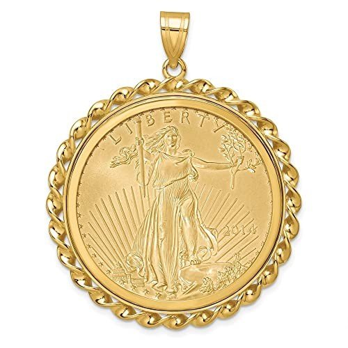 14k Yellow Gold Twisted Wire American Eagle Pendant