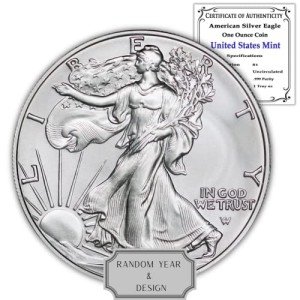 1 oz American Silver Eagle Coin with Certificate