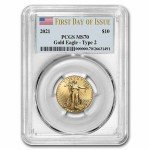 2021 1/4 oz American Gold Eagle Coin Type 2