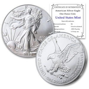 2025 1 oz American Silver Eagle Coin BU