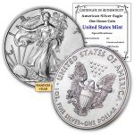 1 oz American Silver Eagle Coin with Certificate