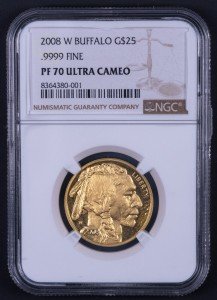 2008 W 1/2 oz Gold Buffalo Coin - NGC PF70