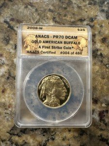 2008-W Gold Buffalo $25 Coin - PR70 DCAM