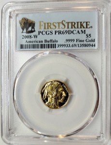 2008 $5 Proof Gold Buffalo Coin, PR69 DCAM