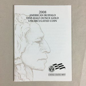 2008 W 1/2 oz Gold American Buffalo COA
