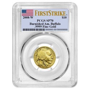 2008-W $10 Burnished American Buffalo Gold Coin