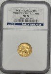 2008-W $5 1/10oz Gold American Buffalo Coin