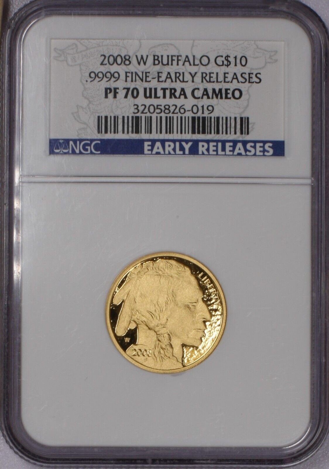 2008-W Gold Buffalo 1/4 oz. Coin NGC PF70