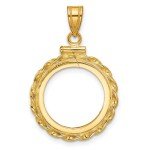2008 $5 American Buffalo Coin Bezel, 14k Gold