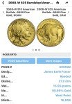 2008-W Burnished Gold Buffalo Coin, PCGS SP70