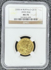 2008 1/4 Oz Gold American Buffalo Coin MS70