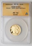 2008-W $10 1/4oz Gold Buffalo Coin PF70 DCAM