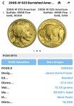 2008-W Burnished Gold Buffalo $25 Coin SP70