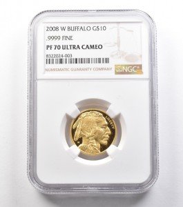 2008-W $10 American Gold Buffalo Coin 1/4 Oz