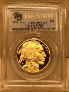 2014 $50 Gold American Buffalo Coin PR70 DCAM