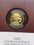 2008 W Gold Buffalo 1/10 oz Coin with Box