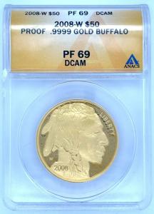 2008-W $50 1oz Gold American Buffalo Coin PF69