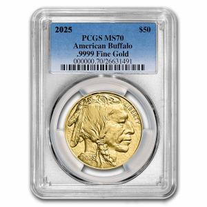 2025 1 oz Gold Buffalo Coin MS-70 PCGS