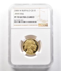 2008-W $10 American Gold Buffalo 1/4 Oz Coin