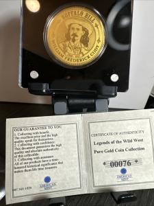 Buffalo Bill Wild West .999 Fine Gold Coin