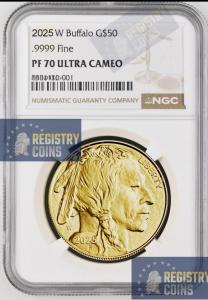 2025 W Gold Proof American Buffalo Coin $50
