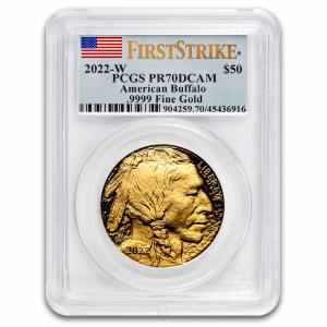 2022-W 1 oz Gold Buffalo Coin PR-70 PCGS