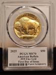 2025 $50 American Gold Buffalo Coin MS70 Signed