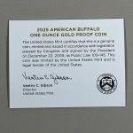 2025-W Gold American Buffalo 1 oz COA Only