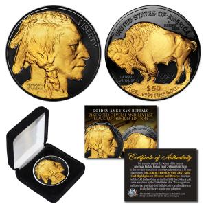 2023 Black Ruthenium $50 Gold Buffalo Coin