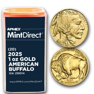 2025 1 oz Gold Buffalo Coin Tube of 20