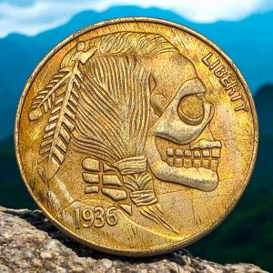 1936 Hobo Buffalo Nickel Gold Plated Coin