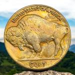 1936 Hobo Buffalo Nickel Gold Plated Coin