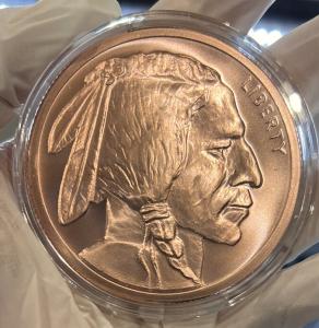 5 oz Buffalo Copper Round with Acrylic Capsule