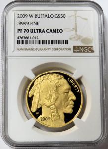 2009 $50 American Buffalo Gold Coin NGC PF 70