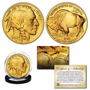 2022 Gold Plated $50 American Buffalo Tribute Coin