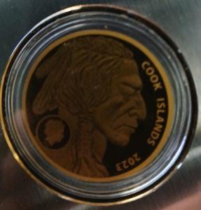 2023 Cook Islands Indian Buffalo Gold Coin 200 mg