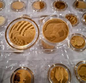 Set of 2 Pure Gold Buffalo and Liberty Coins