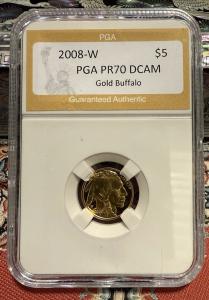 2008 W $5 1/10 Oz Gold Buffalo Coin