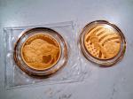 Set of 2 Pure Gold Buffalo and Liberty Coins