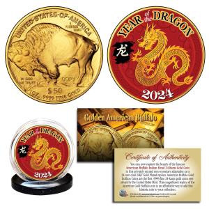 2024 Year of the Dragon Gold Buffalo Coin