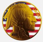 2023 Colorized Gilded American Buffalo Silver Coin