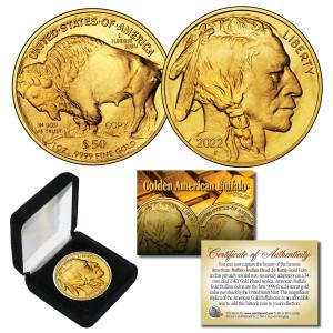 2022 Gold Plated $50 American Buffalo Tribute Coin