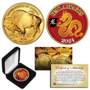 2024 Year of the Dragon Gold Buffalo Tribute Coin