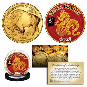 2024 Year of the Dragon Gold Buffalo Coin