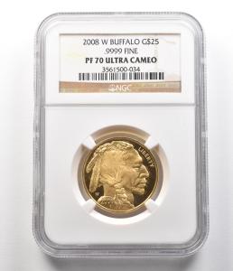 2008-W $25 American Gold Buffalo 1/2 Oz Coin