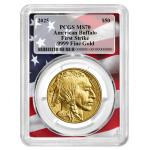 2025 $50 American Buffalo Gold Coin MS70 Flag