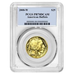 2008-W $25 1/2 oz Proof Gold Buffalo Coin