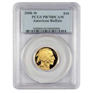 2008-W 1/4 oz Proof American Gold Buffalo Coin
